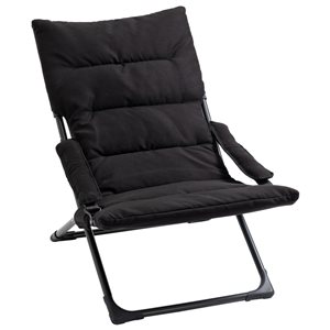 Chaise de camping pliante Outsunny noire