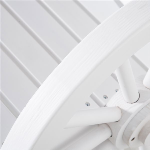 Outsunny White Wood Adirondack Rocking Chair with Slat Seat