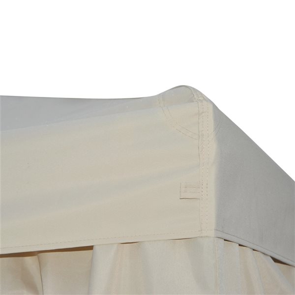 Outsunny 10-ft x10-ft Cream White Metal Square Semi-Permanent Gazebo with Polyester Roof