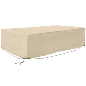 Outsunny 97-in W x 65-in D x 26-in H Beige Polyethylene Patio Furniture Cover