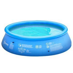 Outsunny Blue 8.98-ft x 8.98-ft x 30-in Inflatable Round Pool