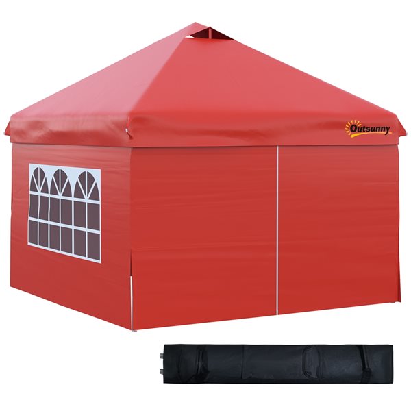 Outsunny 9.8-ft L Square Red Pop-Up Canopy