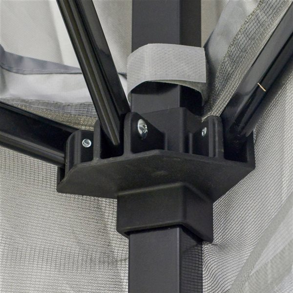 Outsunny 12-ft x 12-ft Light Grey Metal Square Pop-Up Gazebo with Polyester Roof - Screen Included