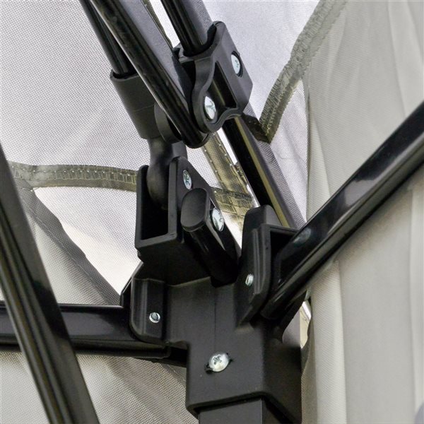 Outsunny 12-ft x 12-ft Light Grey Metal Square Pop-Up Gazebo with Polyester Roof - Screen Included