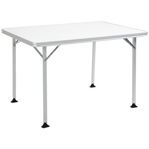 Table pliante blanche d'extérieur Outsunny rectangulaire de 33,5 po x 45,25 po