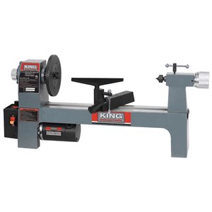 King Industrial 8-in x13-in Variable Speed Wood Lathe