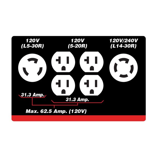 Génératrice à essence à démarreur électrique Power Force 10 000 watts avec moteur Ducar