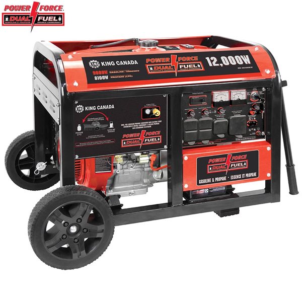 Image of Power Force | King Canada Power Force 12,000 W Gasoline/propane Generator With Electric Starter | Rona