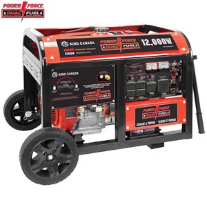 King Canada Power Force 12,000 W Gasoline/Propane Generator with Electric Starter