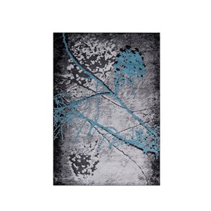 Homedora New Jersey 3-ft x 5-ft Abstract Blue/Black Rectangular Modern Area Rug