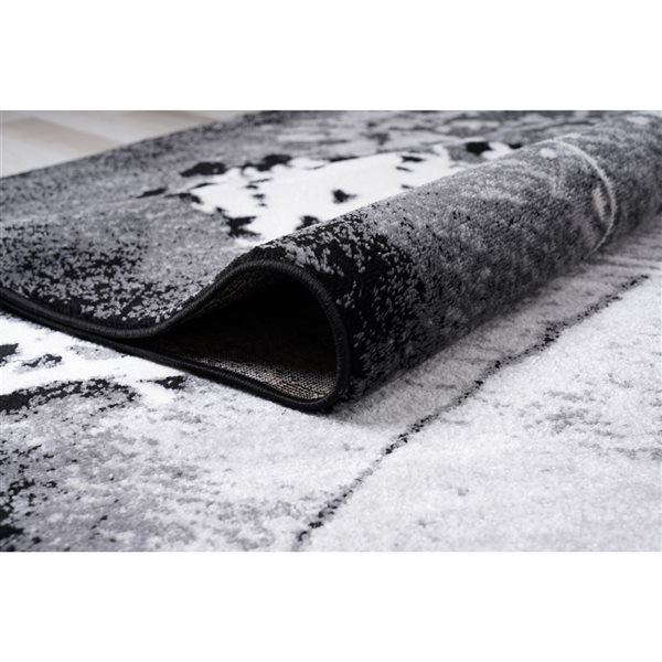 Homedora New Jersey 3-ft x 5-ft Abstract Black/Beige Rectangular Modern Area Rug