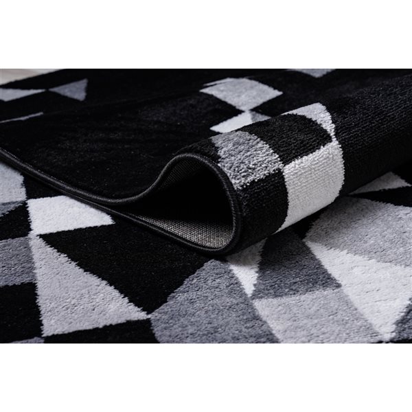 Homedora New Jersey 5-ft x 7-ft Plaid Black/Grey Rectangular Modern Area Rug