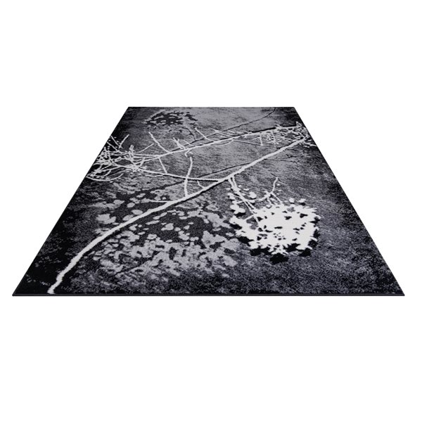 Homedora New Jersey 5-ft x 7-ft Black Rectangular Modern Area Rug