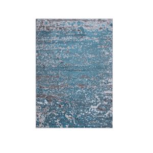 Homedora New Jersey 5-ft x 7-ft Paisley Grey/Blue Rectangular Modern Area Rug