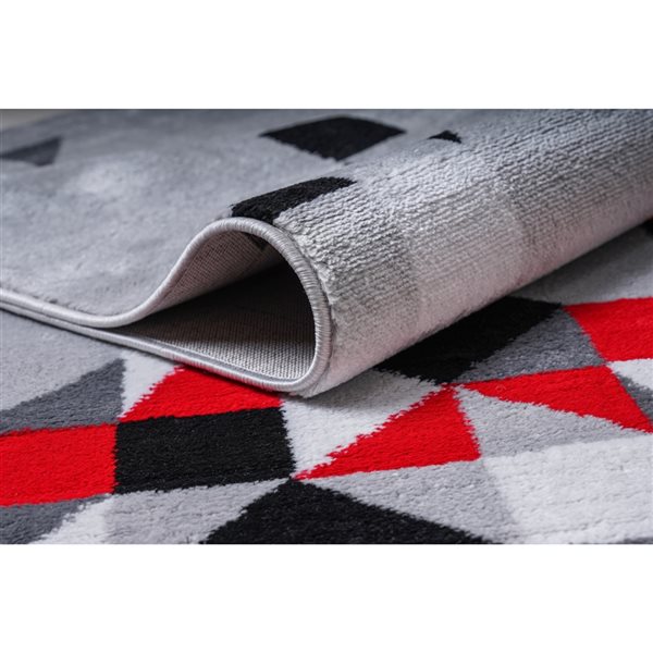 Homedora New Jersey 5-ft x 7-ft Plaid Grey/Red Rectangular Modern Area Rug