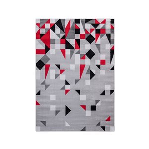 Homedora New Jersey 2-ft x 7-ft Plaid Grey/Red Rectangular Modern Runner