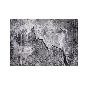 Homedora New Jersey 2-ft x 7-ft Patchwork Black/Grey Rectangular Modern Runner