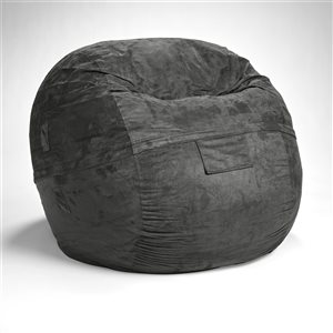 AJD Home Polyurethane Foam Bean Bag Chair with Removable Cover - Grey
