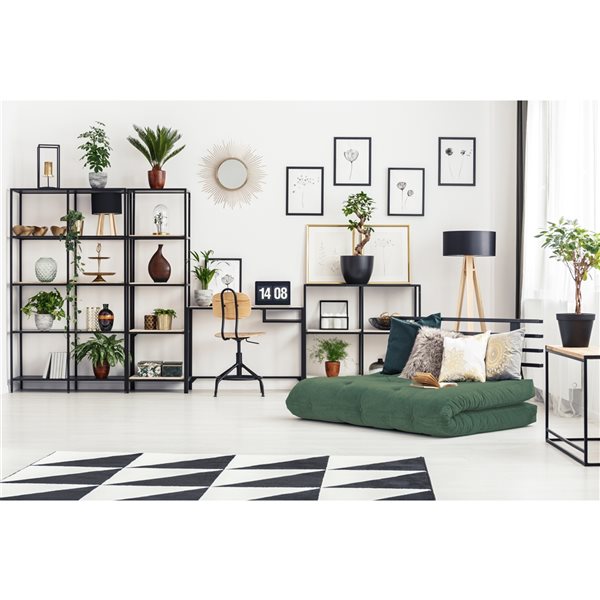 AJD Home 8-in Double Poly Single Foam Twin Futon (75-in x 39-in) in Green