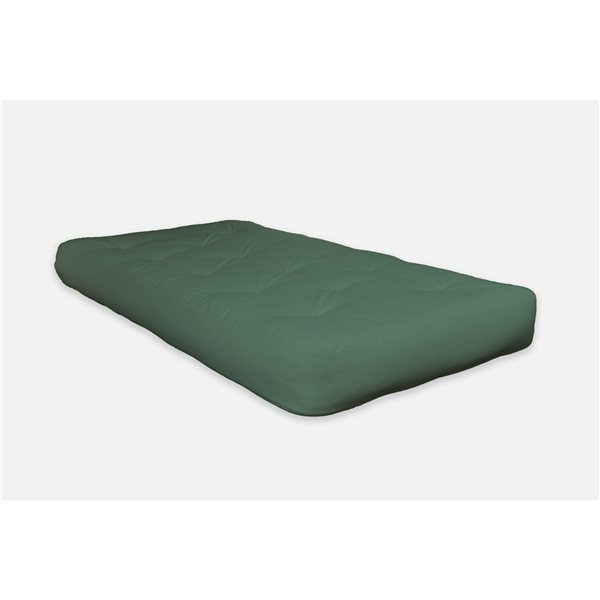 AJD Home 8-in Double Poly Single Foam Twin Futon (75-in x 39-in) in Green