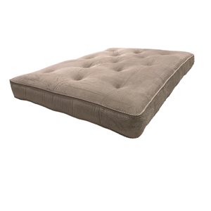 AJD Home 8-in Double Poly Single Foam Full Futon (75-in x 54-in) in Gray
