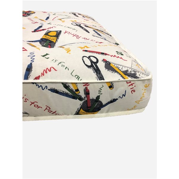 AJD Home 8-in Double Foam Youth Mattress Twin (75-in x 39-in) - Crayon Pattern