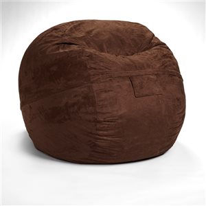 AJD Home Polyurethane Foam Bean Bag Chair with Removable Cover - Chocolate