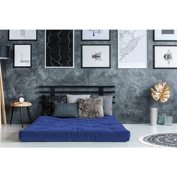 AJD Home 8-in Royal Double Foam Twin Futon (75-in x 39-in) in Blue