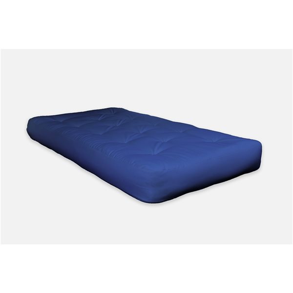 AJD Home 8-in Royal Double Foam Twin Futon (75-in x 39-in) in Blue