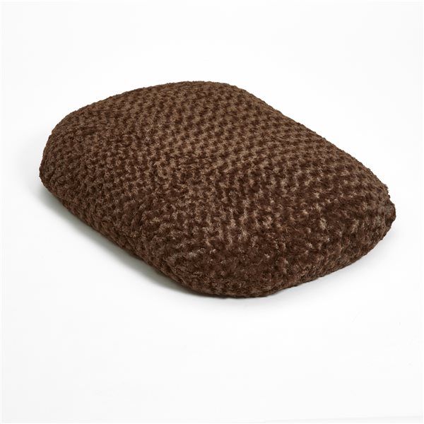AJD Home Chocolate 27-in x 36-in Oval Soft Furry Pet Bed