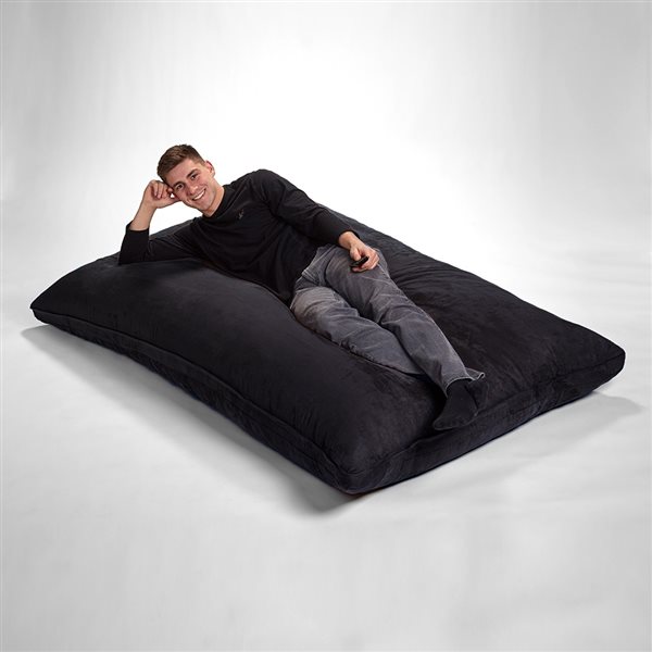 AJD Home Polyurethane Foam Bean Bag Lounger with Removable Cover - Black
