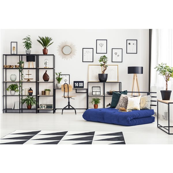 AJD Home 4-in Royal Single CertiPUR-US® Foam Futon Twin (75-in x 39-in) in Blue