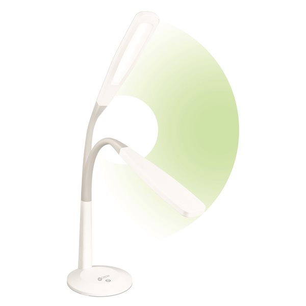 OttLite Flex 25.5-in Adjustable White Touch Standard Desk Lamp with Resin Shade
