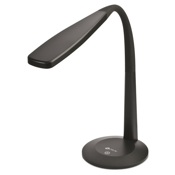 Lampe de bureau réglable Flex par OttLite de 22,5 po avec abat-jour en résine et interrupteur tactile, noir