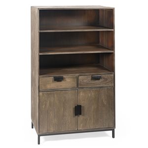 Gild Design House Samuel Dark Brown Wood 3-Shelf Standard Bookcase - 55-in