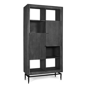 Gild Design House Camilo Black Wood 2-Door Modular Bookcase - 72-in