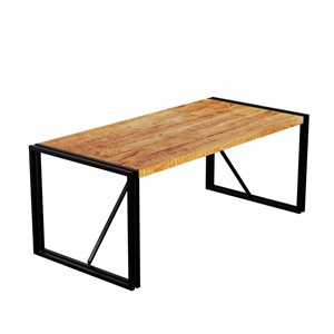 MobX Wood Rectangular Fixed Standard (30-in H) Table with Black Metal Base