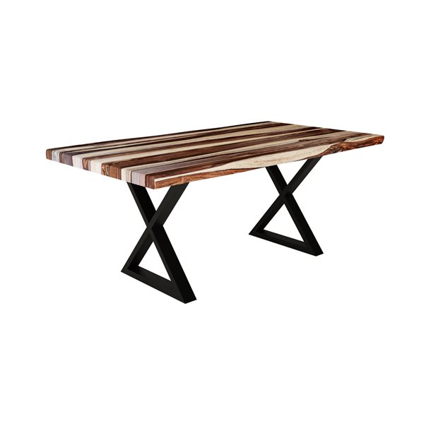MobX ZEN 72-in L Wood Rectangular Fixed Standard (30-in H) Dining Table with Black Metal Base