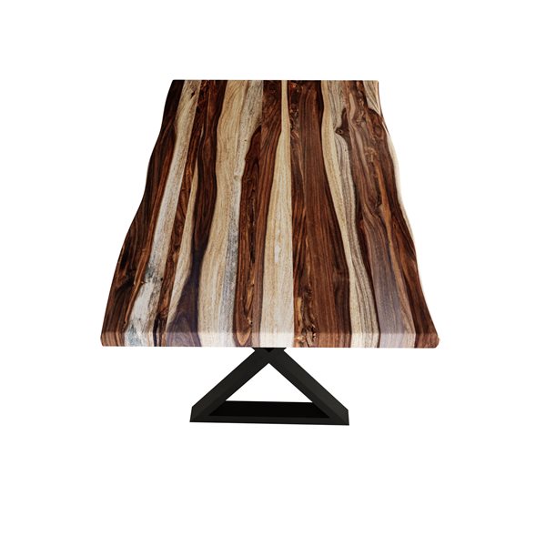 MobX ZEN 72-in L Wood Rectangular Fixed Standard (30-in H) Dining Table with Black Metal Base