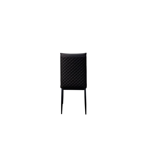 MobX Contemporary Black Genuine Leather Parsons Chairs with Metal Frame ...