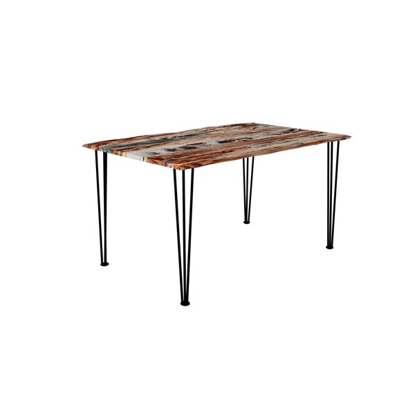 MobX ZEN 55-in L Wood Rectangular Fixed Standard (30-in H) Table with Stainless Steel Base