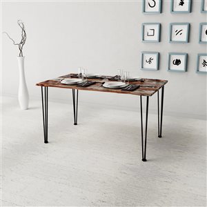 MobX ZEN 55-in L Wood Rectangular Fixed Standard (30-in H) Table with Stainless Steel Base