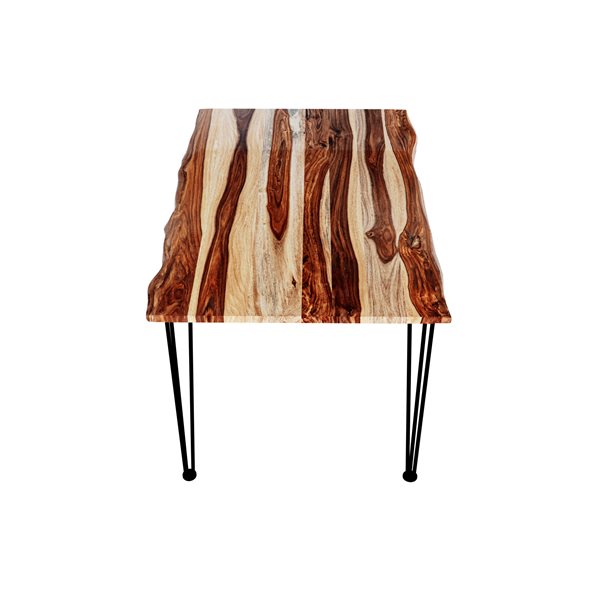 MobX ZEN 55-in L Sheesham Wood Rectangular Fixed Standard (30-in H) Table with Stainless Steel Base