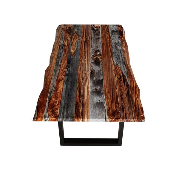 MobX ZEN 80-in L Sheesham Wood Rectangular Fixed Standard (30-in H) Table with Black Metal Base