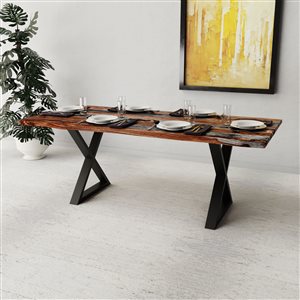 MobX ZEN 80-in L Wood Rectangular Fixed Standard (30-in H) Table with Black Metal Base