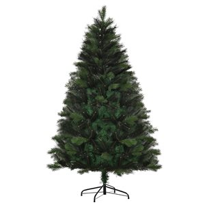 HomCom 6-ft Green Leg Base Full Rightside-Up Artificial Christmas Tree