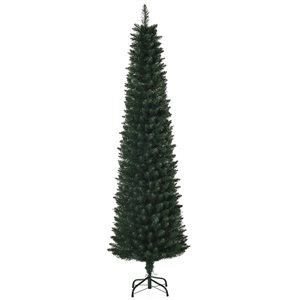 HomCom 6-ft Leg Base Slim Rightside-Up Green Artificial Christmas Tree