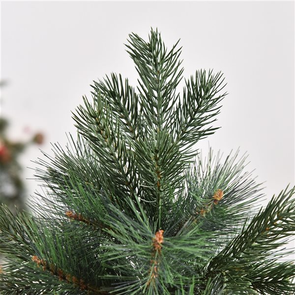 Sapin de Noël artificiel vert charnu sur pied par HomCom de 5 pi