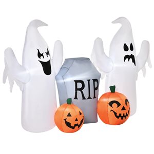 HomCom 4-ft x 6-ft Internal Light Ghosts Halloween Inflatable