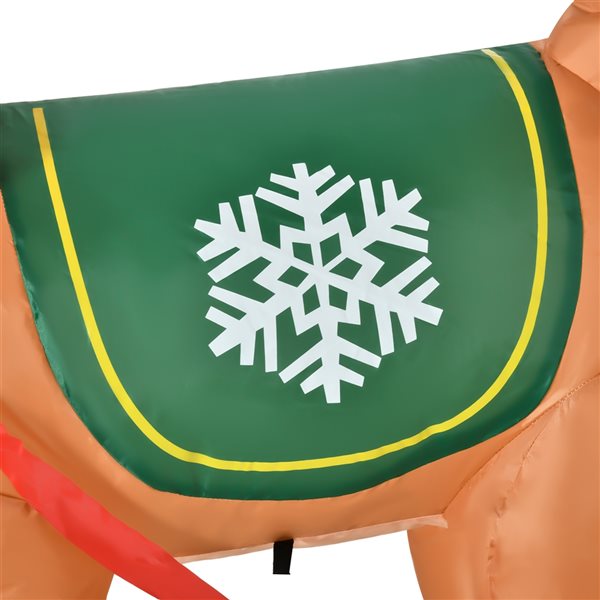 HomCom 4.5-ft Internal Light Santa with Reindeer Christmas Inflatable